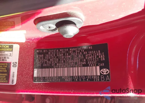 2014 Toyota Corolla Le from USA, damaged, VIN 5YFBURHE0EP116586